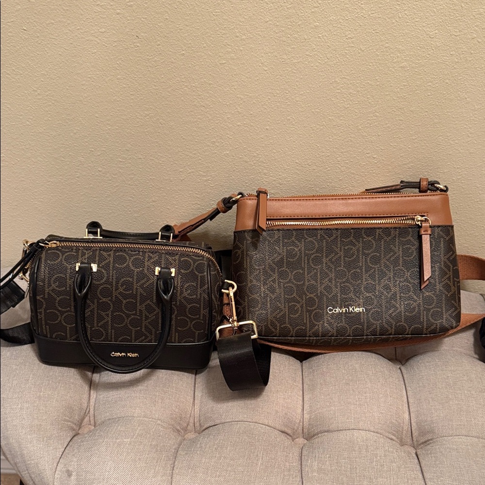 Calvin Klein Black and Brown Logo Bags